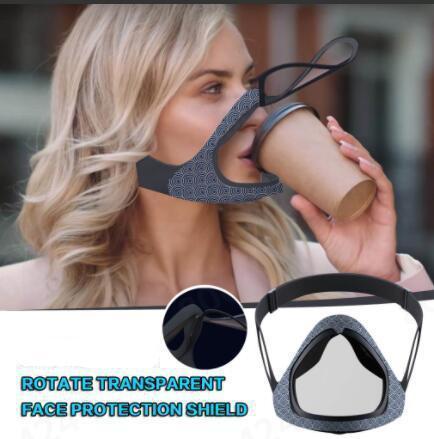 NEW Reusable Rotating Transparent Face Mask