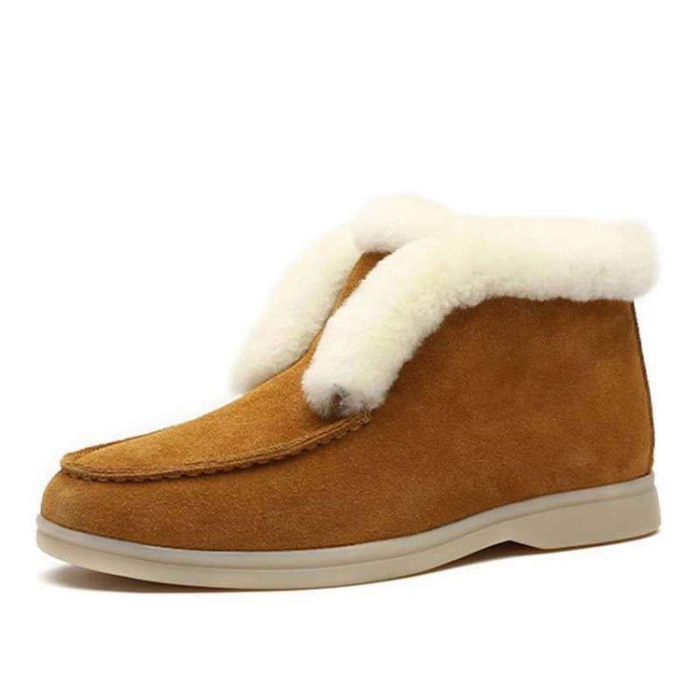 Suede leather Boots Natural-fur Warm Winter Boots