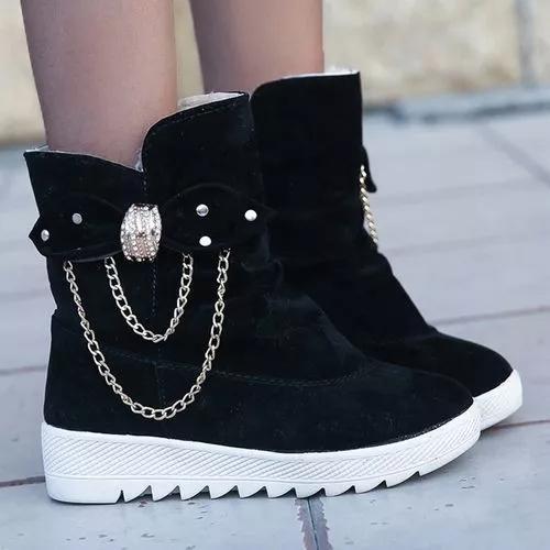 Women's Bowknot Chain Ankle Boots
