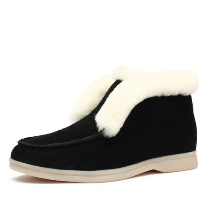 Suede leather Boots Natural-fur Warm Winter Boots