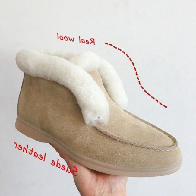 Suede leather Boots Natural-fur Warm Winter Boots