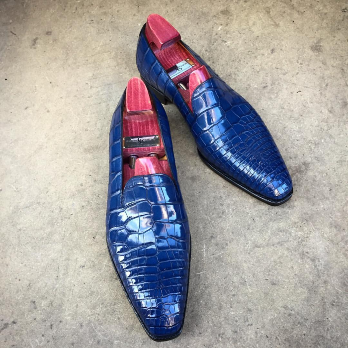 Handmade Men’s Leather Bowknot Slip-On Shoes