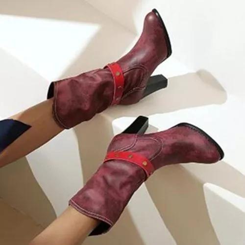 Women's Buckle Mid-Calf Boots