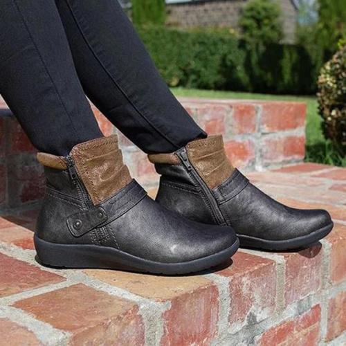 Round Head Casual Women's Ankle Boots