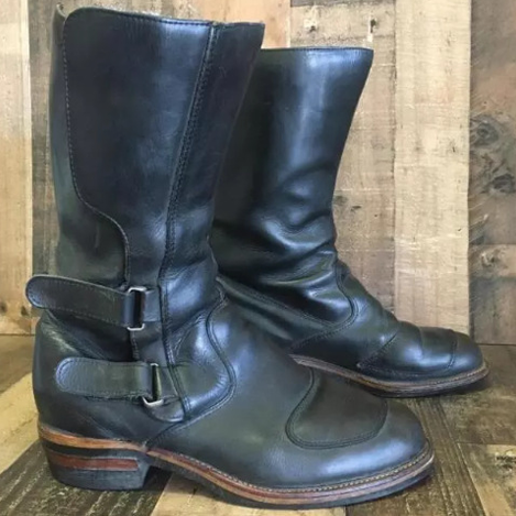 Men's Vintage Leather Low Heel Boots