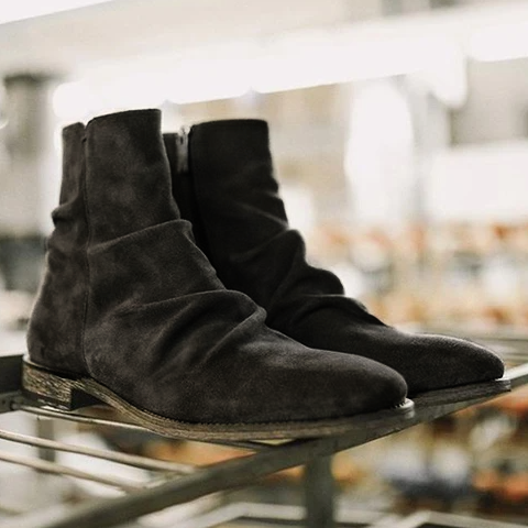 Calf-Leather Crinkles Handcrafted Boots
