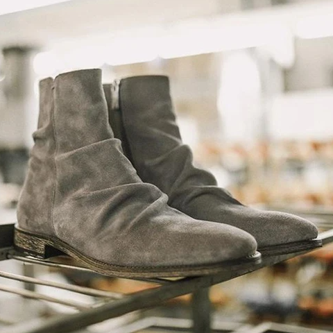 Calf-Leather Crinkles Handcrafted Boots