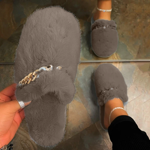 Plush Chain Cute Home Slippers