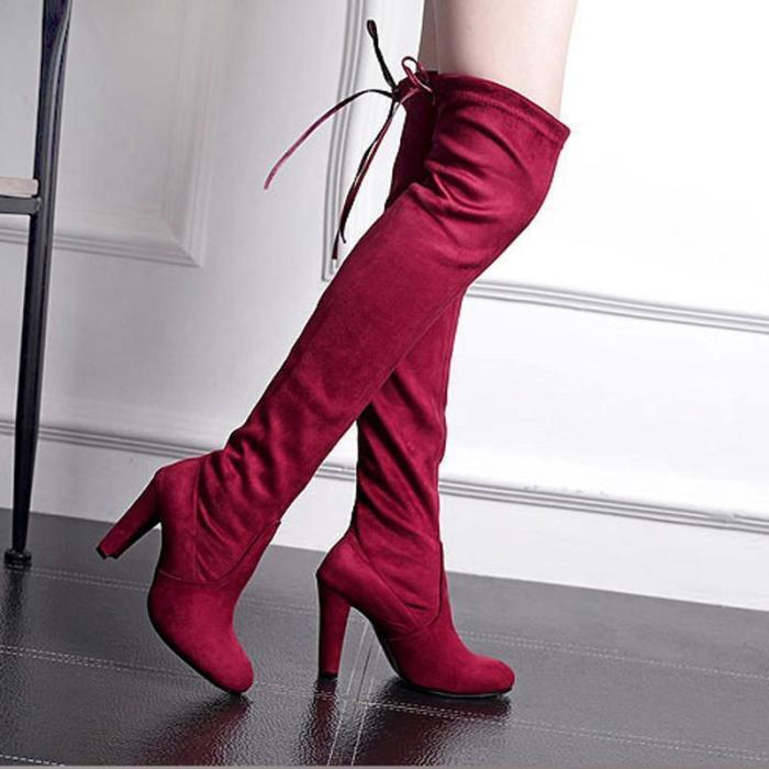 *Sexy Fashion Women's Faux Suede Slim Thigh High Boots Shoes