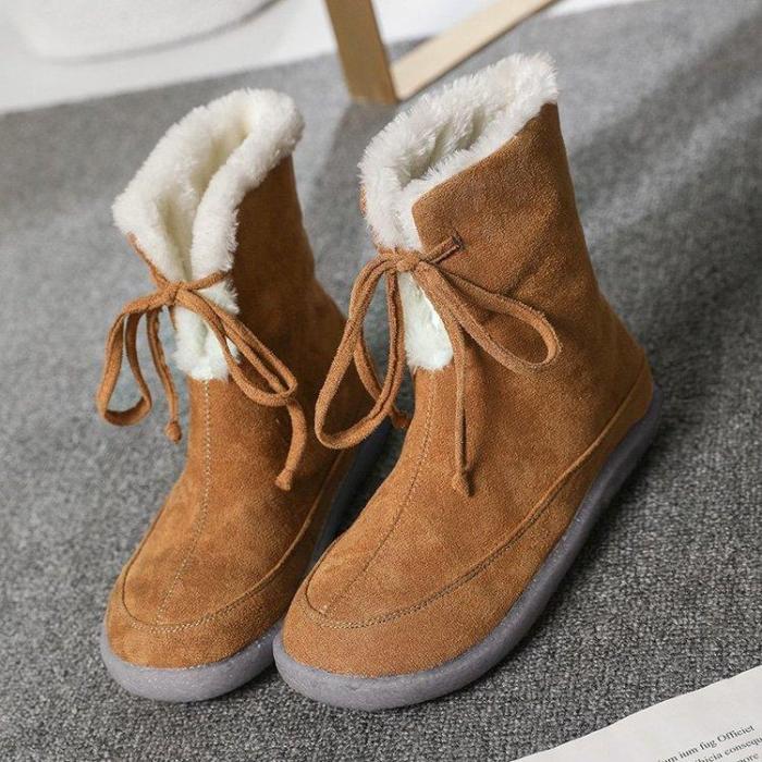 Fashion Suede Flat Snow Boots