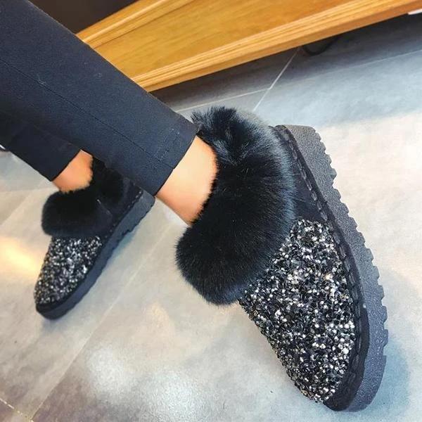 Women Winter Warm Glitter Ankle Boots
