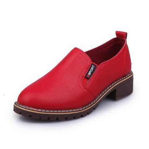 Low Heel PU Daily Slip On Loafers