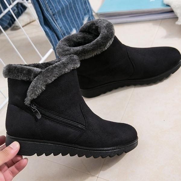 *Women's Waterproof Rain Warm Fur Footwear Ankle Boots