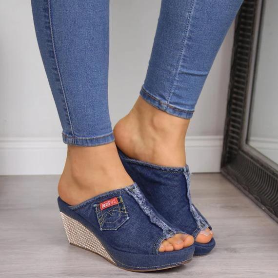 2021 Women Peep Toe Casual Summer Wedge Sandals