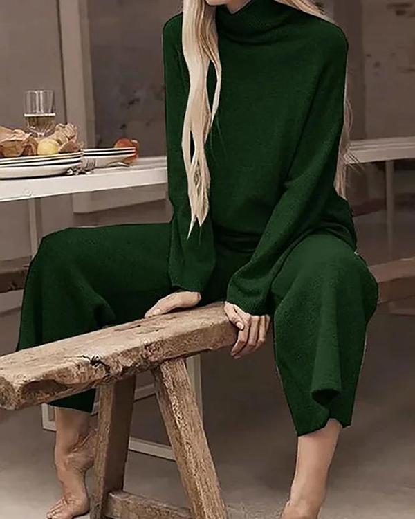 knit sweater and pants lounge set