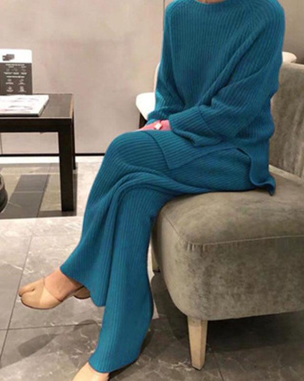 knit sweater and pants lounge set