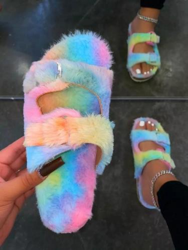 Candy color casual flat heel flip flops sandals