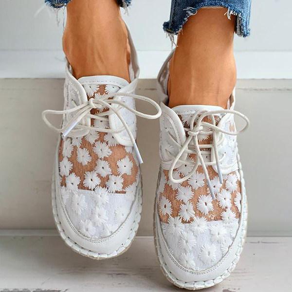 Women's Retro Mesh Flat Casual Shoes