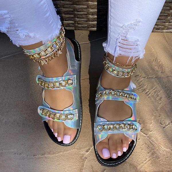 Cool Metal Chain Daily Sandals