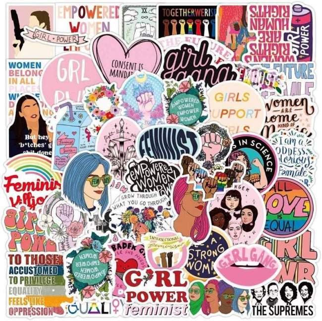 Girl Power Sticker Packs, Feminist Stickers, Woman Rule Stickers
