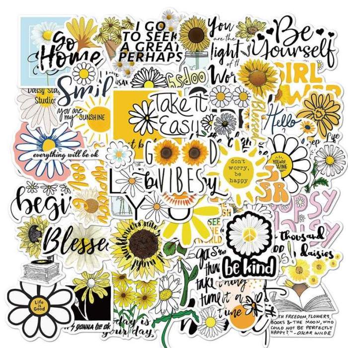 Daisy& sunflower sticker pack 50pcs