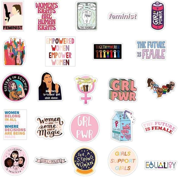 Girl Power Sticker Packs, Feminist Stickers, Woman Rule Stickers