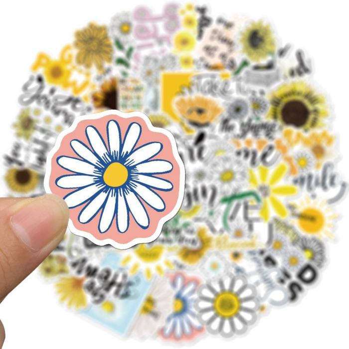 Daisy& sunflower sticker pack 50pcs