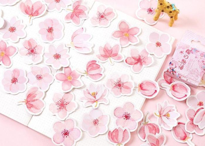 45pcs Janpanese Sakura stickers, Journaling,Planner,bullet journal,Diary Stickers, Flower stickers