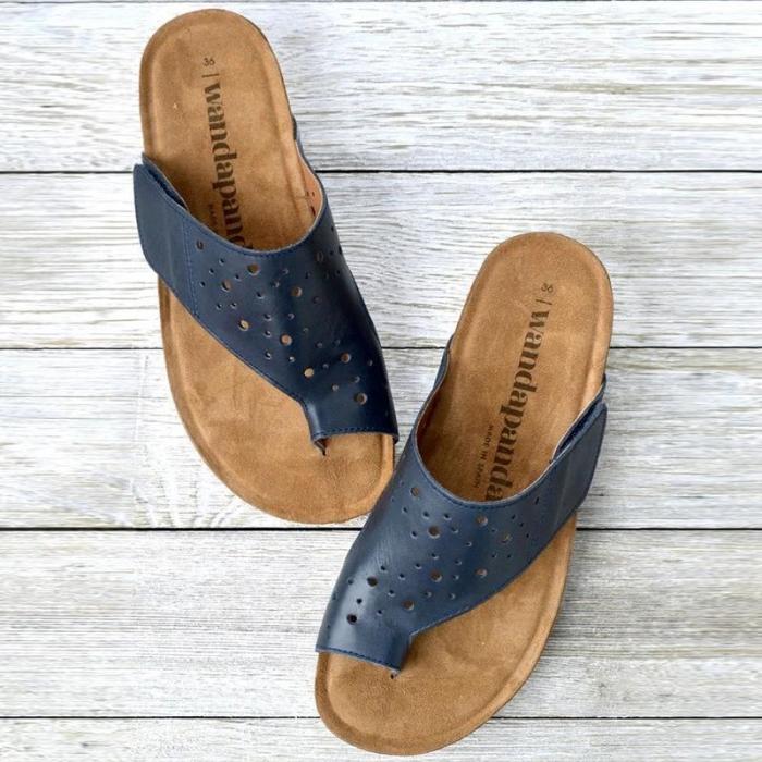 Women Casual Daily Pu Hollow-out Toe Loop Beach Sandals