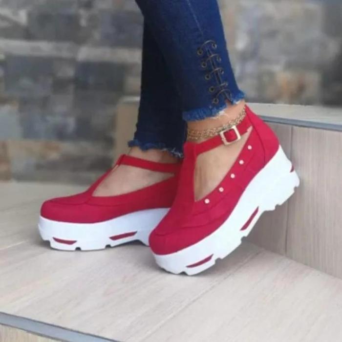 Fashion Antiskid Wedge Heel Suede Shoes