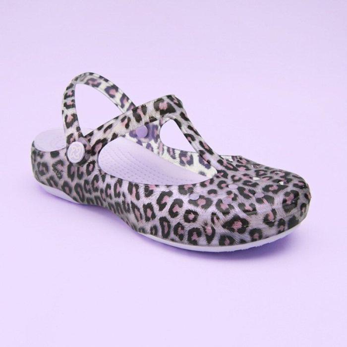 Women's Leopard Print Hollow Sandals And Slippers