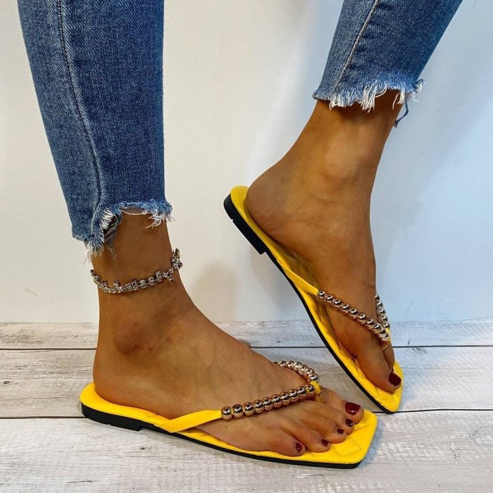 Women's Vintage Square Toe Slipper Sandals