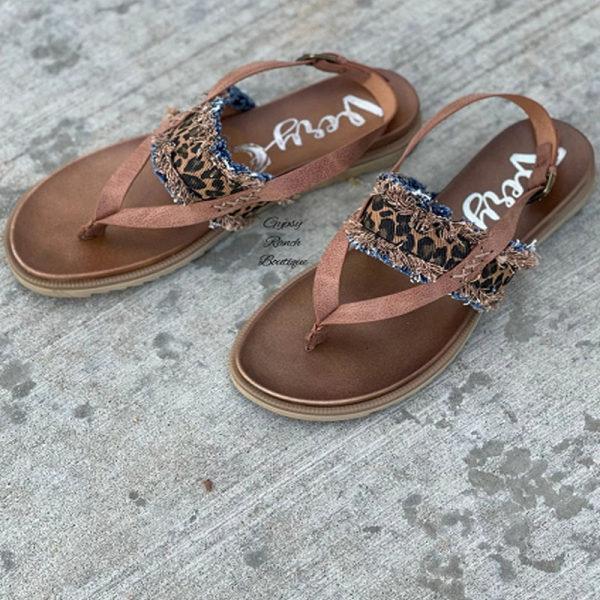 Womens Leopard Print Casual Flip-flop Sandals