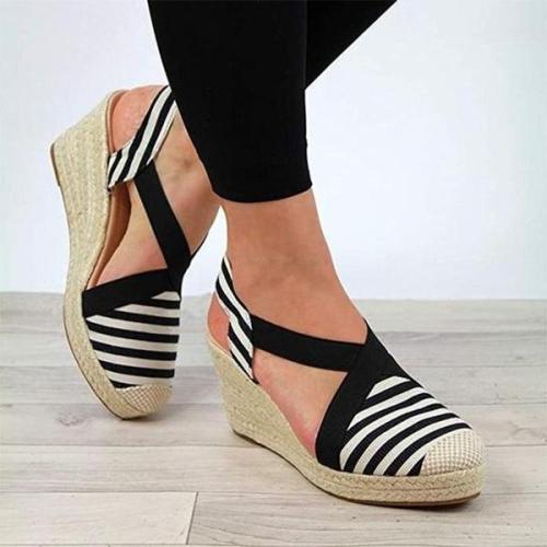 Ladies Comfortable High-heel Elastic Sandals