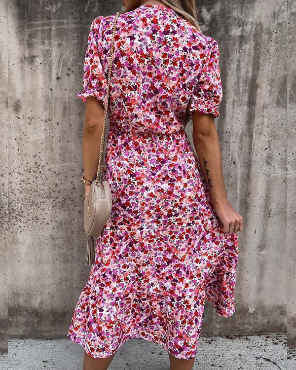 Women's Short-Sleeved Print Dress