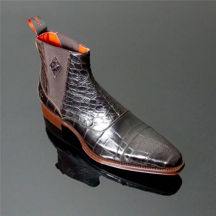 crocodile chelsea boots mens