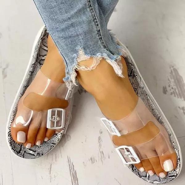 Women Casual Daily Double Buckle Strap Slippers