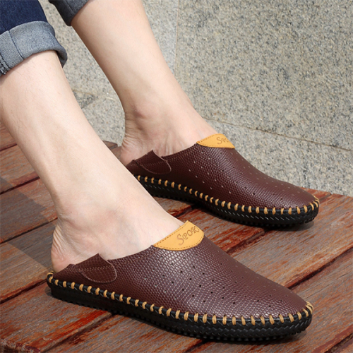 New Men's Summer Breathable Low-top Casual Leather Shoes