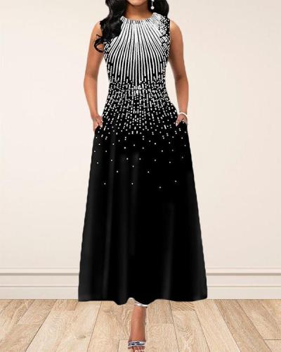 Pastoral Sleeveless Fashion Simple Printed Dress