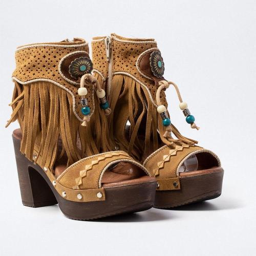 Vintage Peop Toe Chunky Sandals