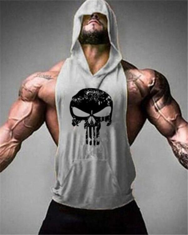Men's Fashion O-Neck Fitness Letter Printing Casual Vest
