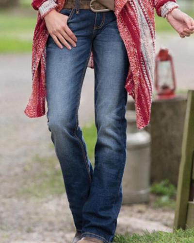 Low-rise Slim-fit Straight-leg Jeans With Pockets