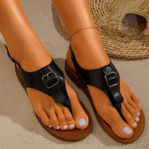 Women's Fashion Buckle Strap Roman Flat Flip-flop Sandals
