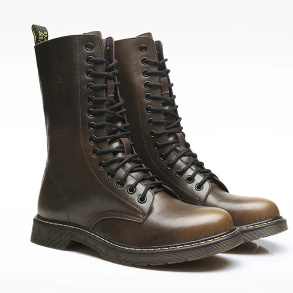 2021 Trendy Low-heeled Round Toe Men's Lace-up All-match Knight Boots