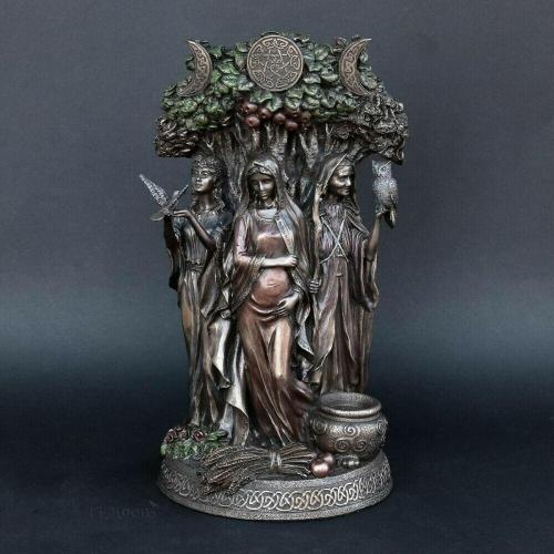 Celtic Triple Goddess Bronze Statue
