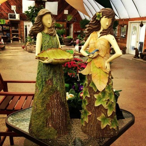 Sherwood Fern Fairy Statuary Garden Sculptures Bird Feeder Art Ornaments Resin