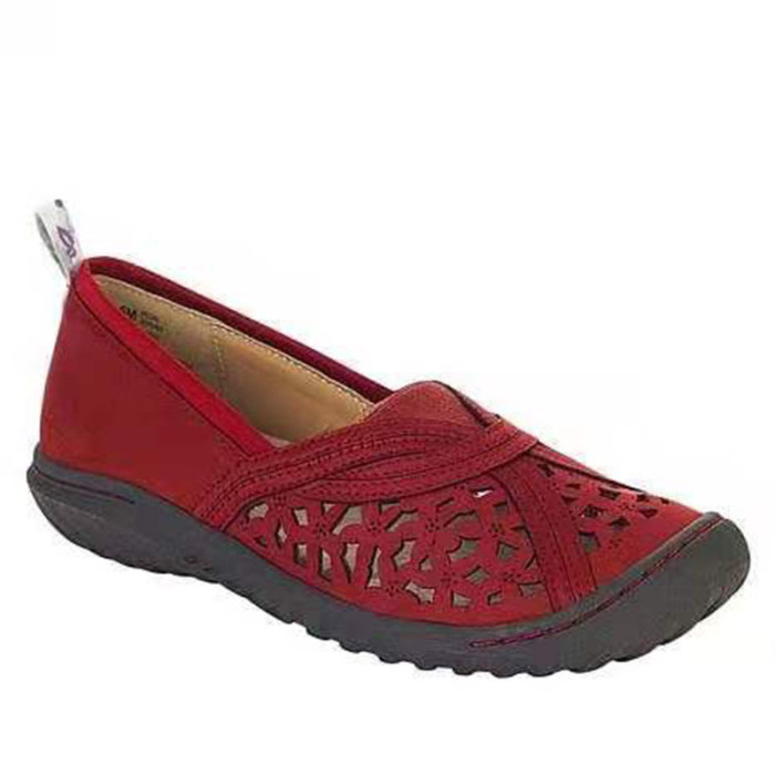 Hole Embroidered Toe Cap Casual Women's Shoes