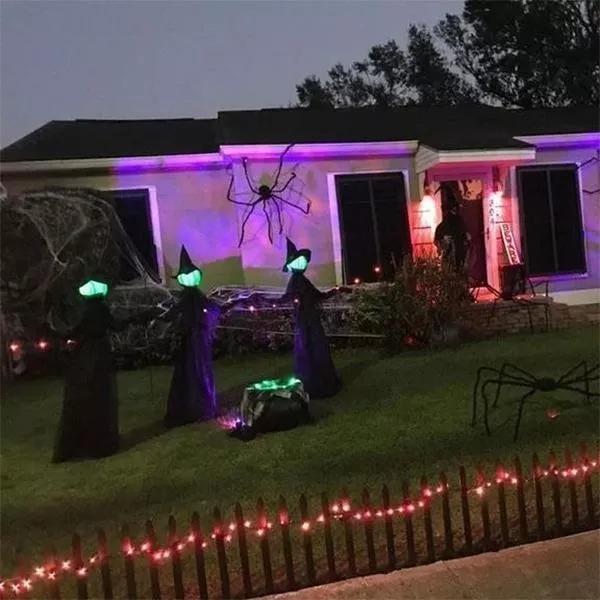 Lighted Halloween Witch Decoration Set