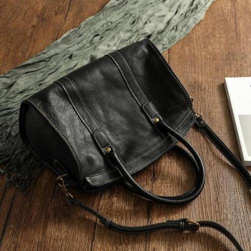 Vintage Leather Shoulder Handbag Large Capacity Handmade Leather Handbag