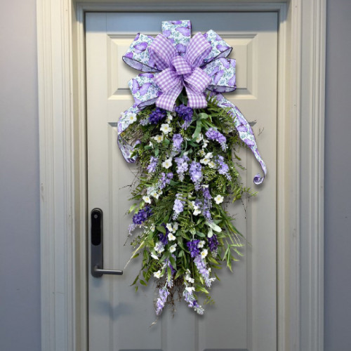 Lavender Wildflower Swag for Front Door